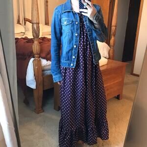 Long Modest Handmade Ruffle Jumper Prairie‎ Cottage Core Dress Size Medium